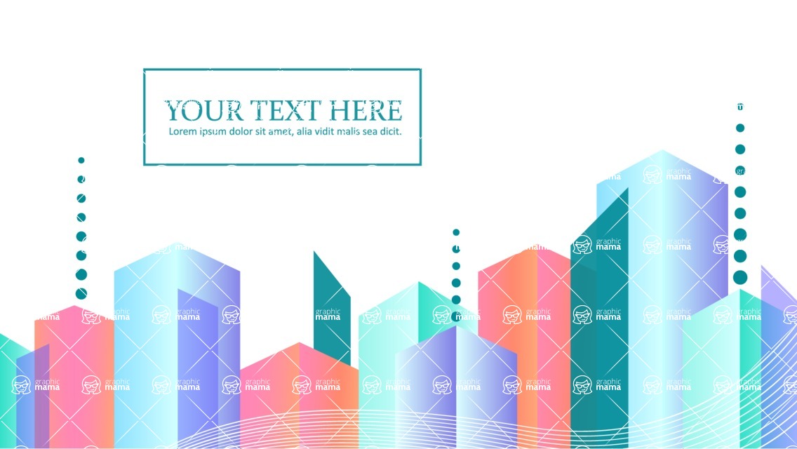 vector backgrounds - a rich collection (vector pack) of beautiful shapes and modern color palettes - Abstract City Skyline Background Vector Design